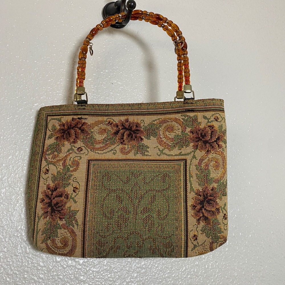 Y2K Tapestry Shoulder Bag Beaded Bohemian Hippie Faircore Goblincore Granny